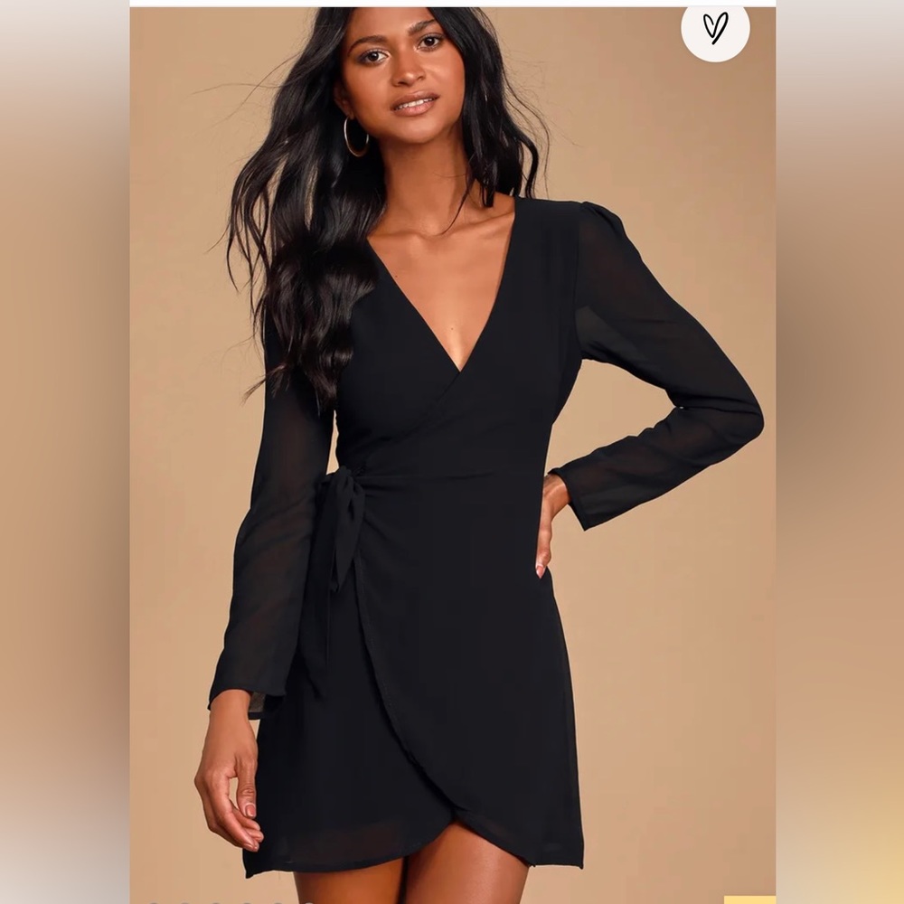 Women’s black wrap formal dress
